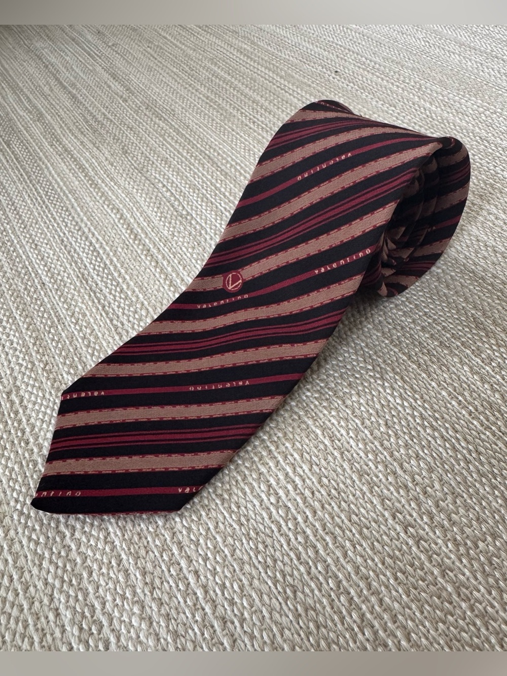 Vintage striped Valentino 100%‎ silk men’s tie